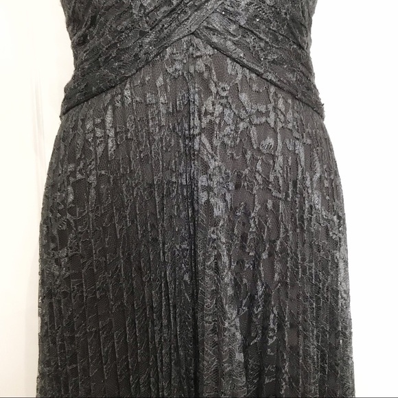 BADGLEY MISCHKA GREY EMPIRE LACED MINI SEQUIN SLEEVELESS EVENING DRESS - 8 - Picture 8 of 14